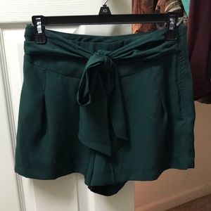 Dark green high waisted shorts